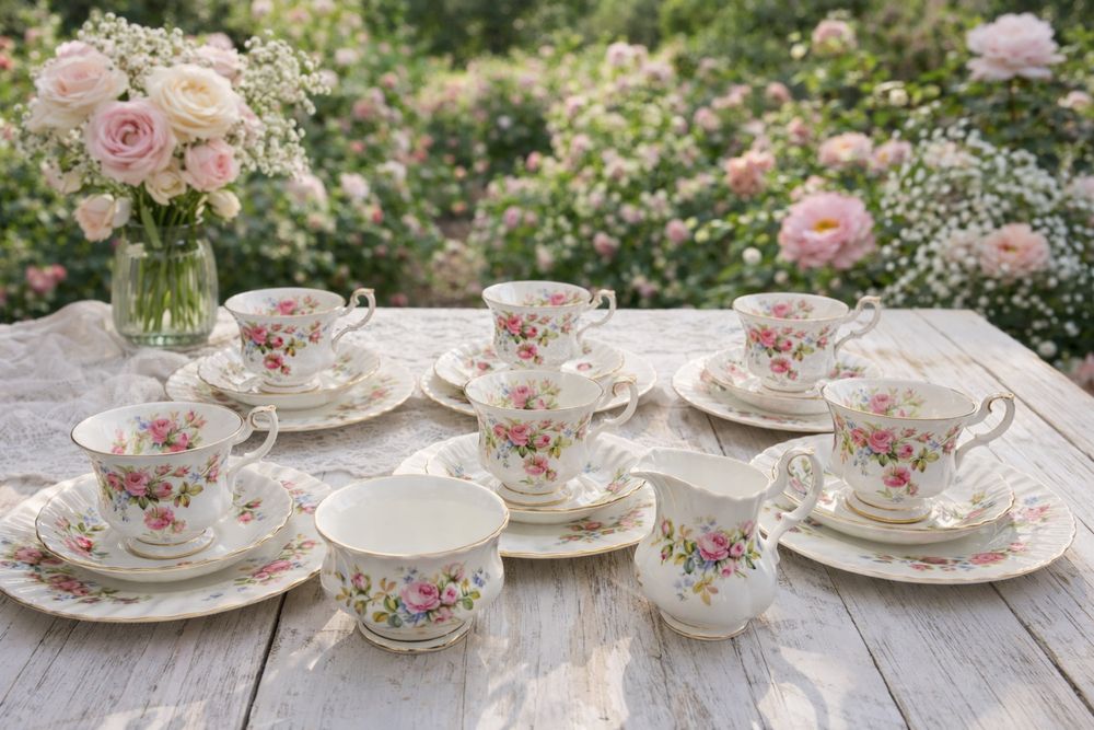 Set portelan fin Royal Albert Rose Moss