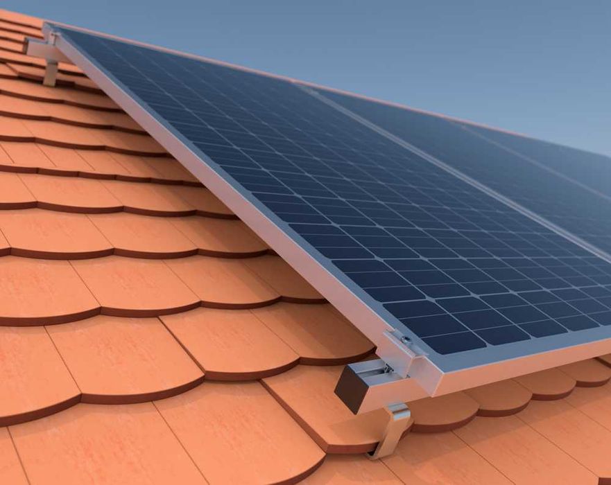 KIT Structura montaj 3 panouri solare fotovoltaice acoperis tigla