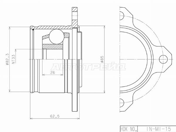Шрус внутренний, граната  Mitsubishi Challenger