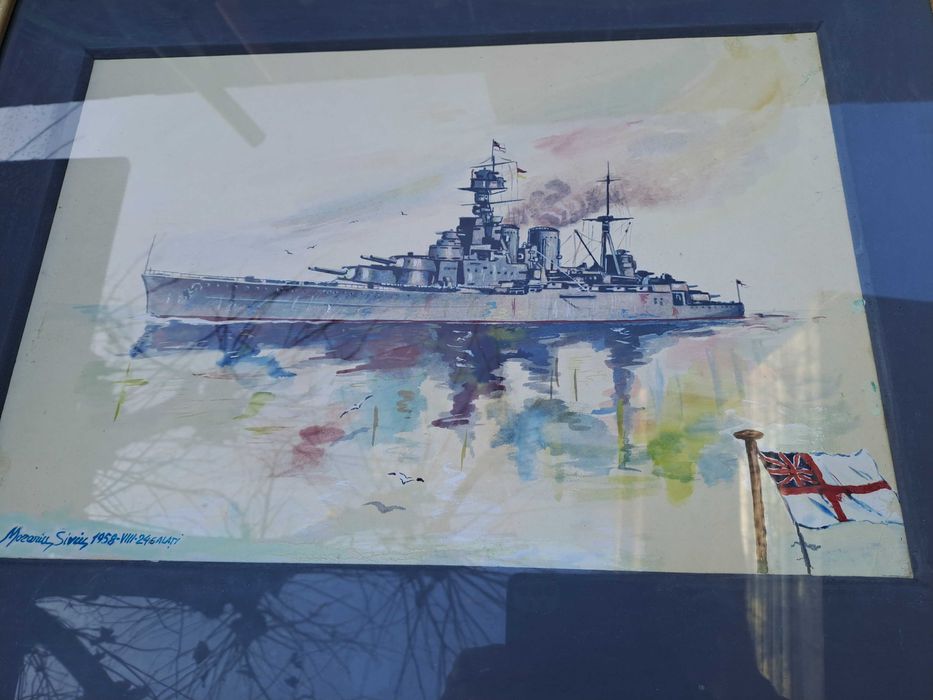 tablou acuarela  semnat Morariu Silviu datat 1958