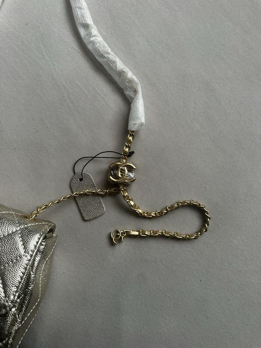 Chanel Mini CC Crush Flap Bag Light Gold Metallic Caviar