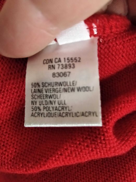 Rochie L 50% lâna roșu intens