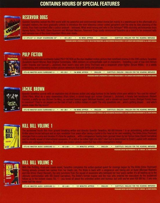 Blu-ray BoxSet Collection – Quentin Tarantino, Jurassic World Ultimate + The Godfather | Impecabile, Colecție Premium