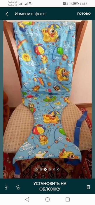 Продам детский стульчик для кормления, тканевый