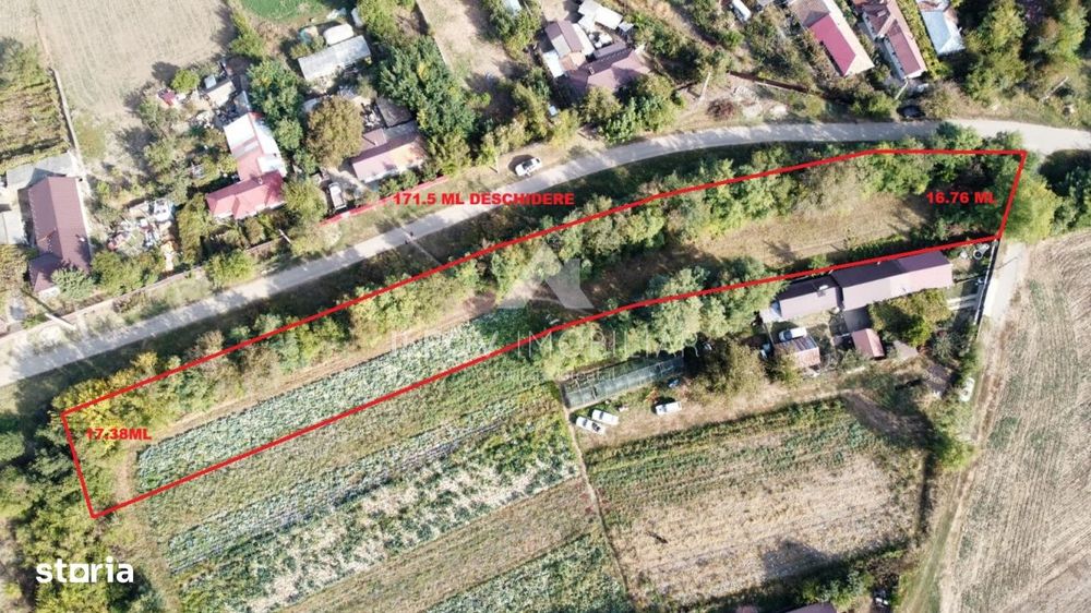 Teren intravilan Nuci, 3100mp, deschidere 171.5m, asfalt