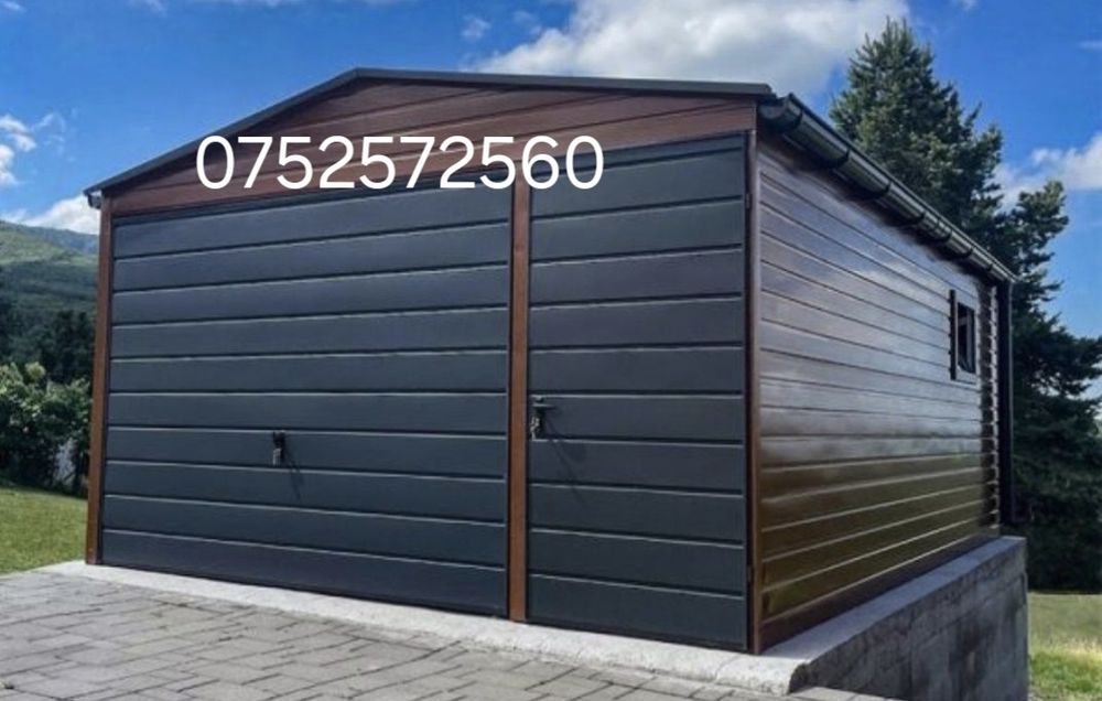 Garaje auto metalice învelite cu panou senwis