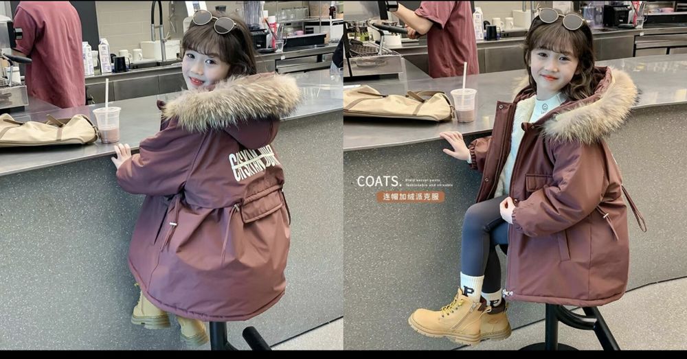 Детский зимний куртки для девочек