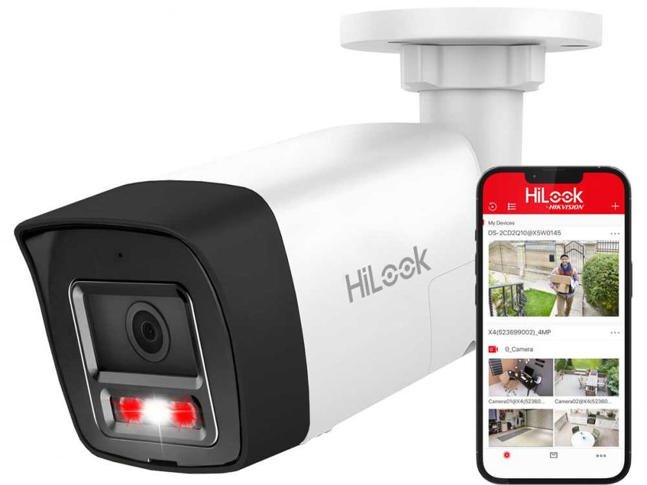 Camera 8MP Hikvision HiLook IPC-B180HA-LUF/SL 2.8 mm microfon card PoE