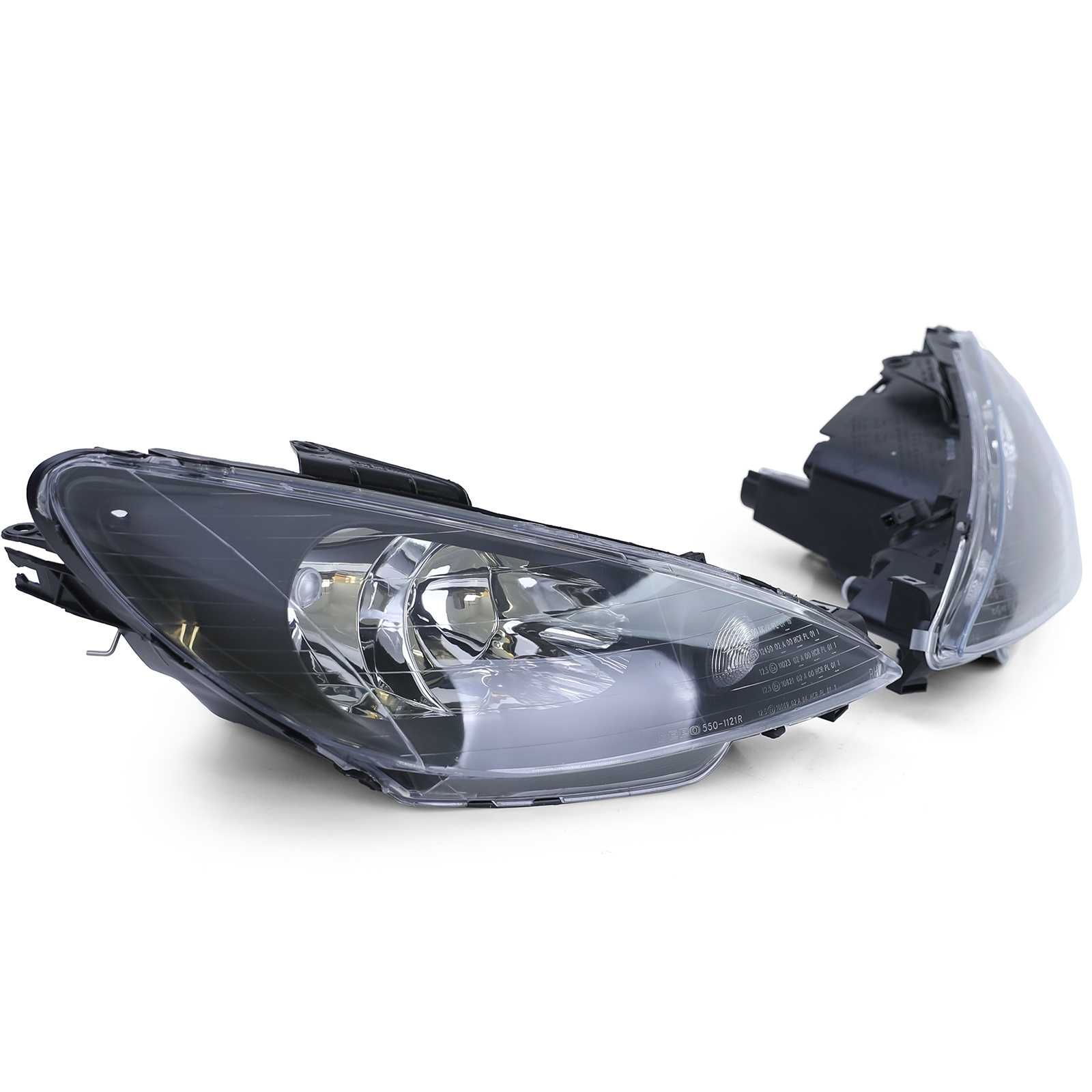 Фарове Тъмни Опушени Пежо 206 Тунинг Комплект Нови Peugeot 1998-2006' с ...