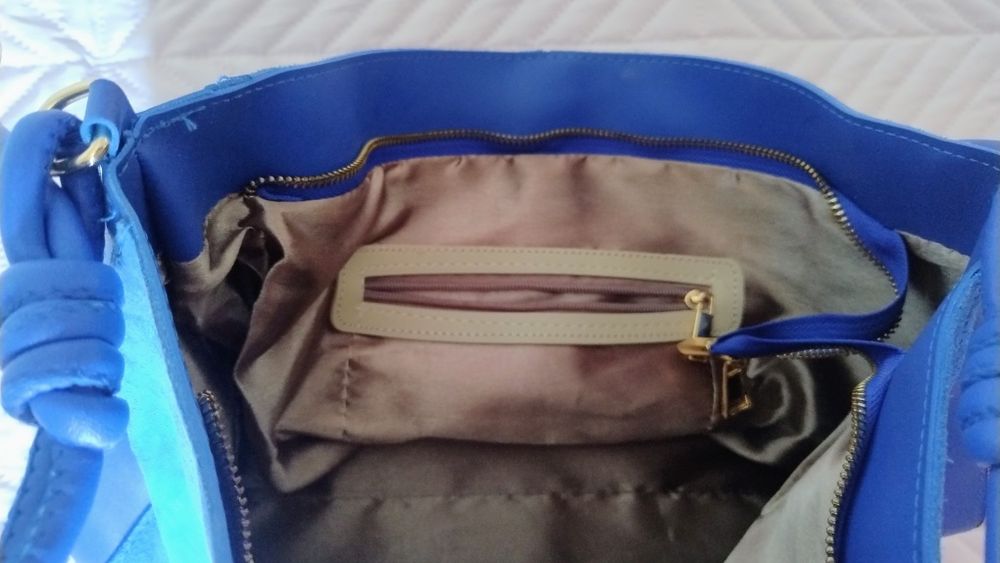 Дамска чанта турско синя голяма