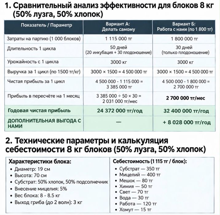 Инкубированнные грибные блоки