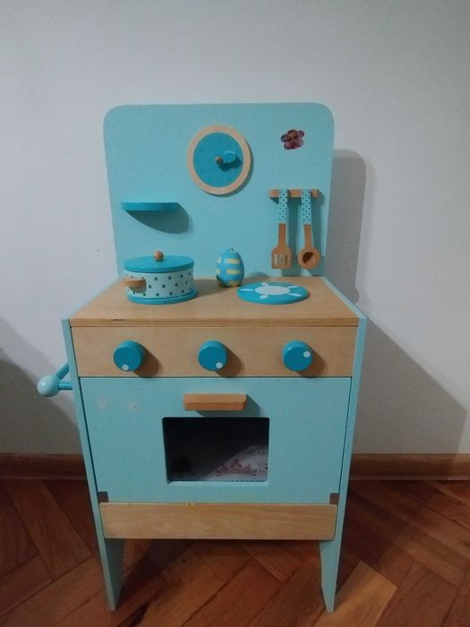Bucătărie de joaca de lemn copii cu accesorii