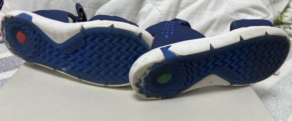 Sandale de piele ecologica cu velcro Jumangap, Albastru inchis, 33 EU