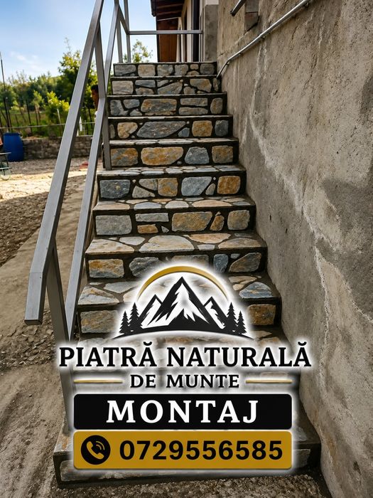 Piatra naturala de munte si montaj