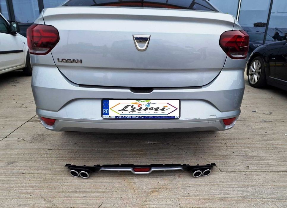 Difuzor bara spate cu ornamente toba duble pt Dacia Logan 3 2021-