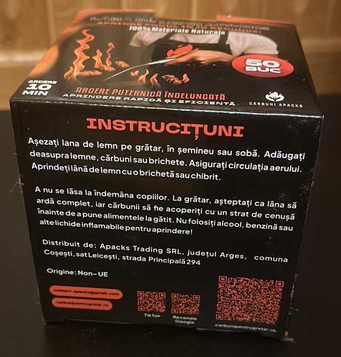 10kg carbuni lemn ROSII, 1 Cana, 1 Cleste