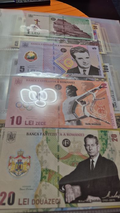 Cadoul perfect! Lot complet bancnote comuniste 4×20  tip coala A4 schi