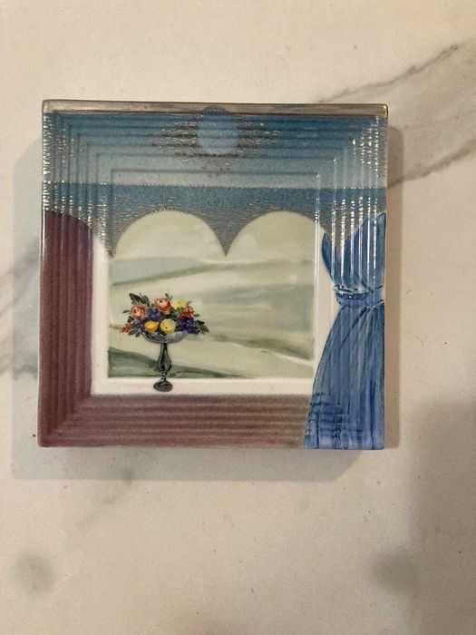 Placă motaj perete Meissen pictată manual Heinz Werner 1985 rară