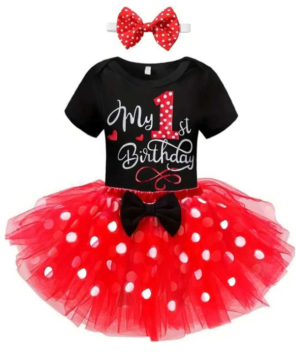 Set aniversar fetita 1 an  format din body  , fusta si bentita