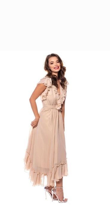 Rochie crem din voal Aria