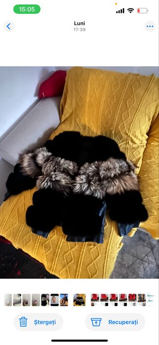 Blana naturala vulpe neagra/ argintie