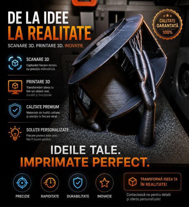 Servicii Printare 3D, Scanare 3D si Proiectare 3D