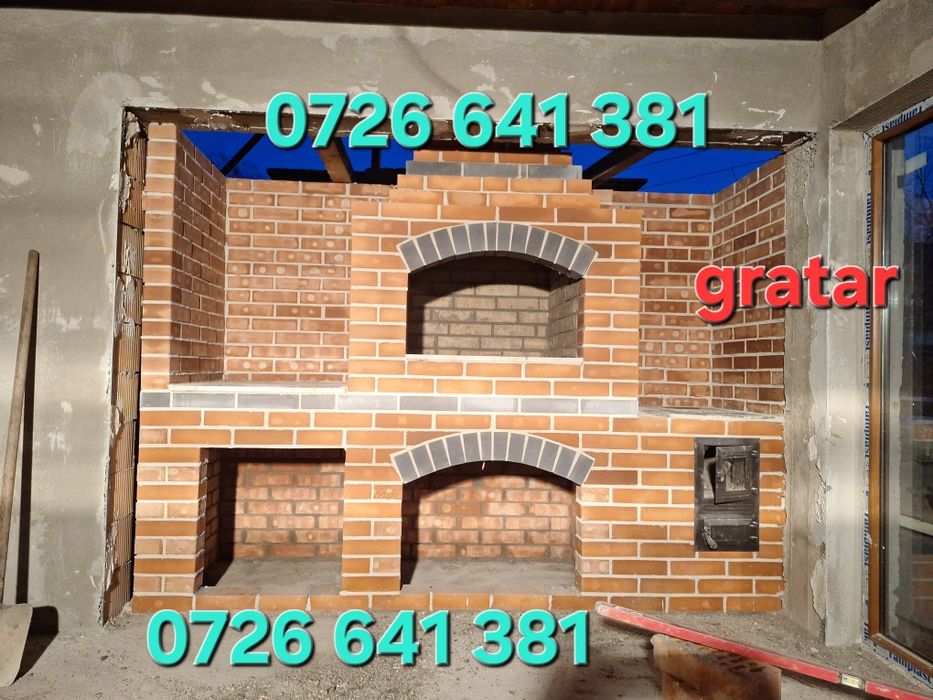 Gratar rustic de cărămidă plita țărănească cuptor de pâine afumături m