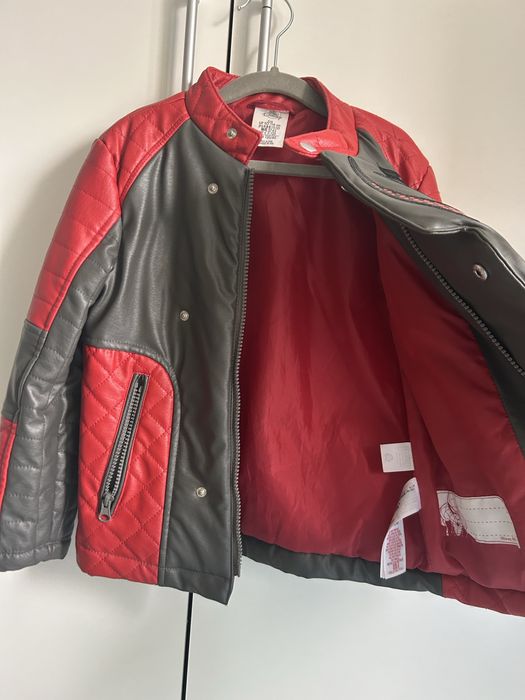 Geaca biker baieti Spiderman 116 pentru 5-6-7 ani