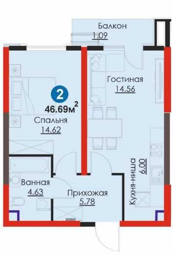 NRG-BI Sanat 46,69м2 | первый взнос=10,970у.е.в месяц по730 у.е.(S)