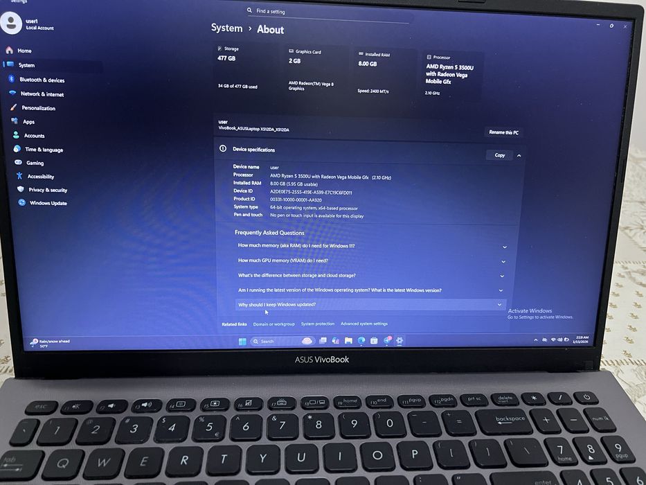 Asus Vivo Book x512 DA