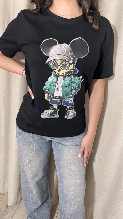 Tricou bumbac, imprimeu pietre, marimi S,M,L