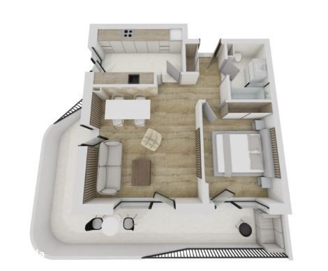 Apartament de 2 camere, 55 mp, zona Eroilor — fotografia 1