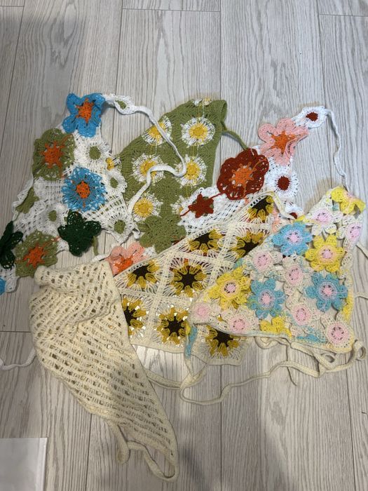 Косынки платки вязаные 6 штук набор