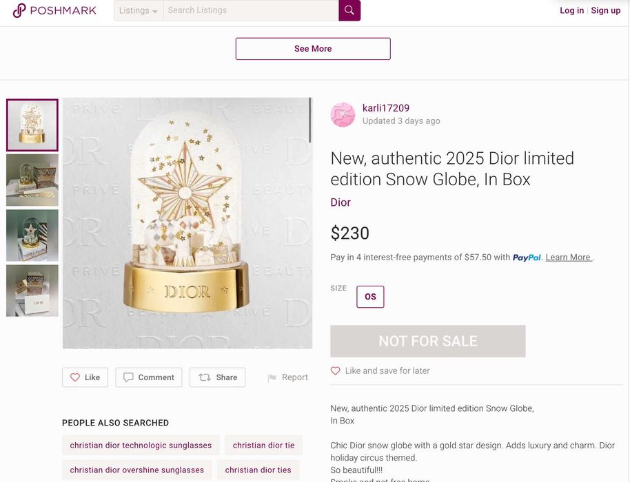 Снежный шар Dior (snow globe)