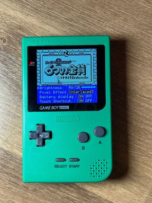 Nintendo Game Boy Pocket cu ecran IPS Hispeedido 2.8" + 10 jocuri
