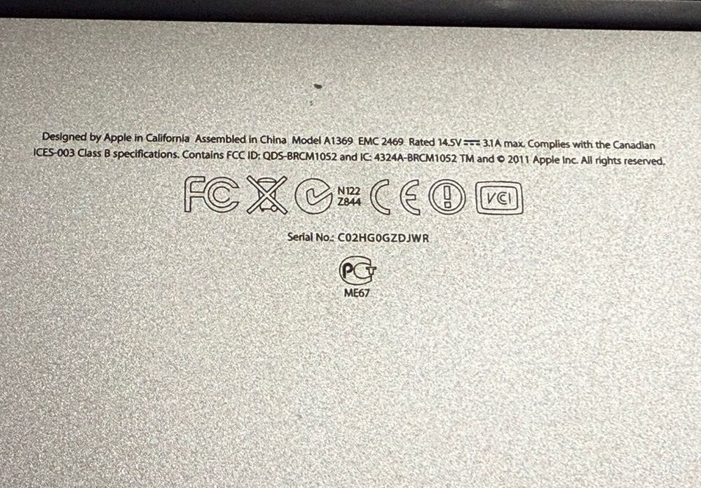 MacBook Air 13" (Mid 2011) / Core i5
