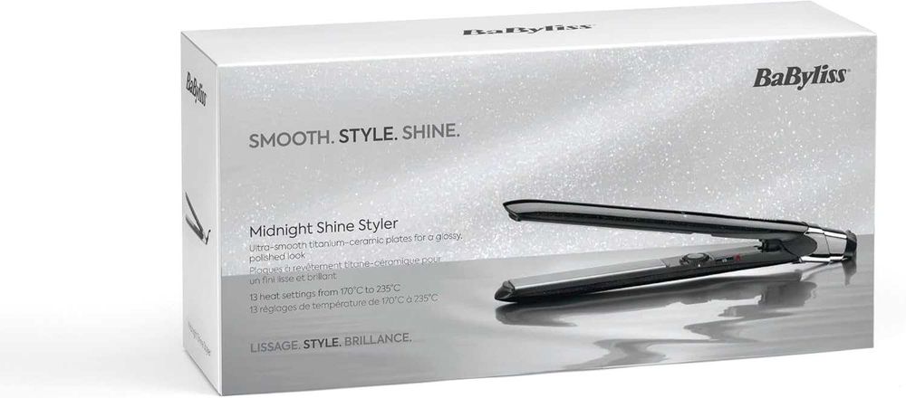 Преса за коса BaByliss Midnight Shine ST590E с титаниево-керамични плочи, ST590E