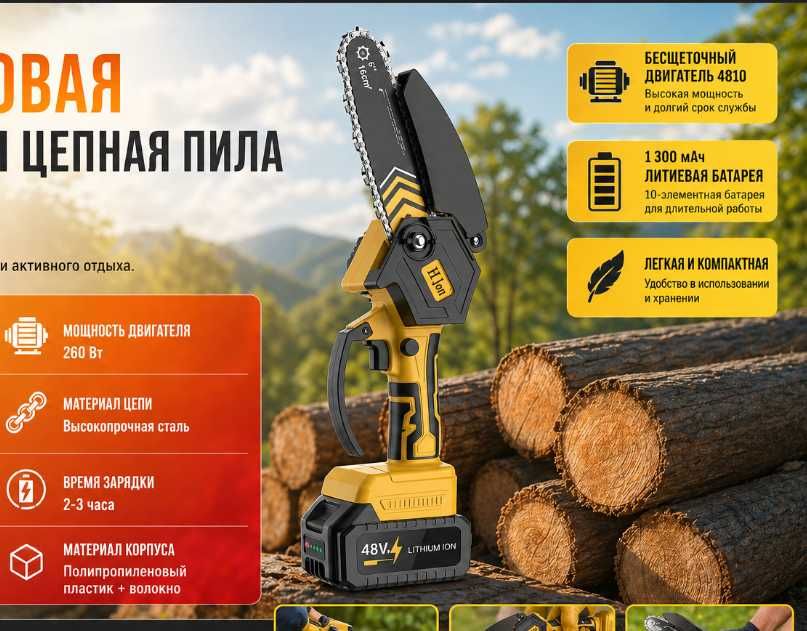 6-дюймовая бесщеточная цепная пила