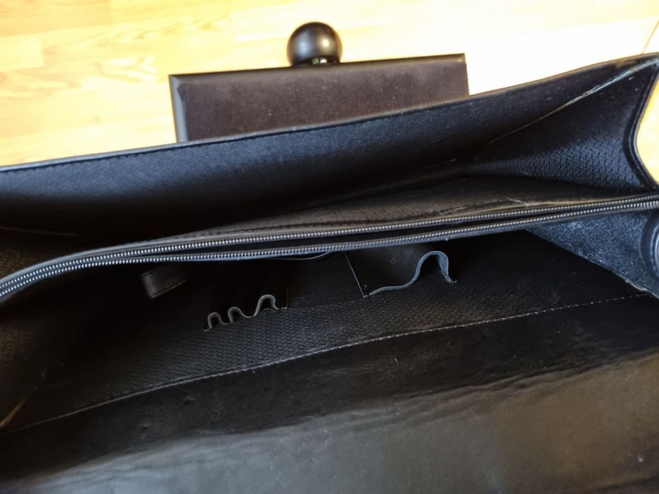 Geanta Servieta barbati office piele naturala neagra