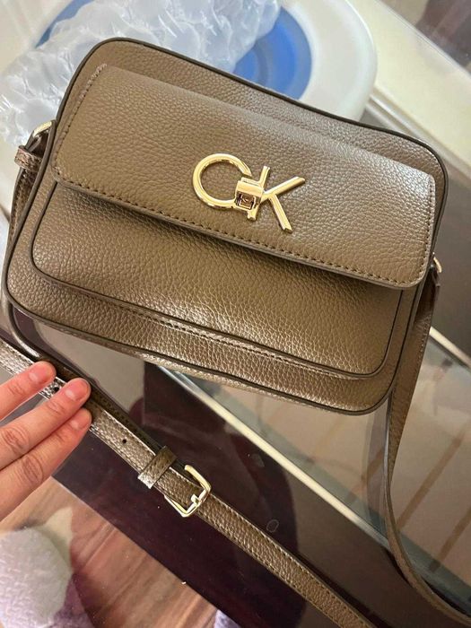 CALVIN KLEIN, Geanta crossbody din piele ecologica