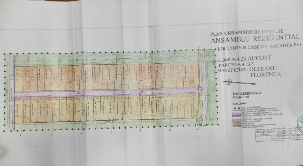 Loturi de 500 mp. teren intravilan pentru constructii P+1