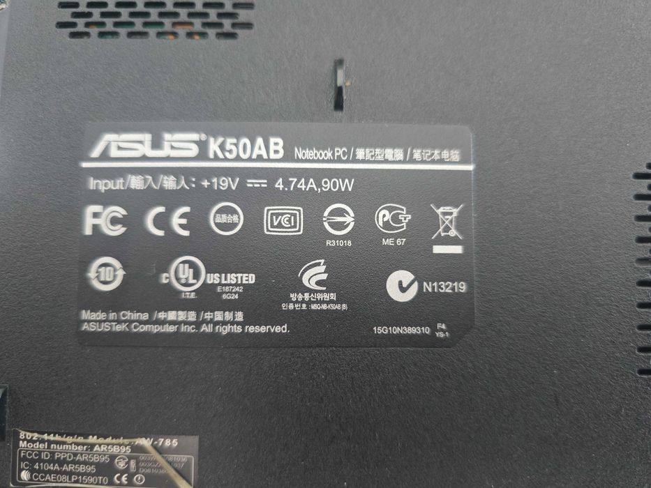 Лаптоп за части Asus K50AB Notebook PC
