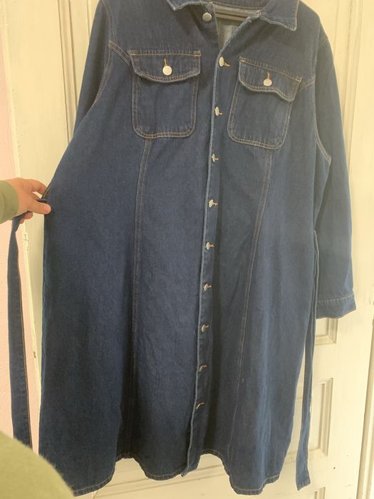 Дамска дънкова рокля голям размер