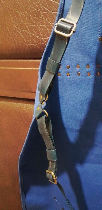 Работна престилка  от брезент и  естествена кожа