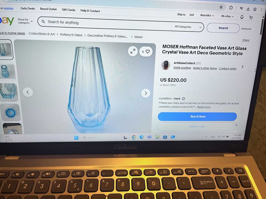 Piesa BOHEMIA MOSER Josef Hoffmann cristal bibelou bibelouri