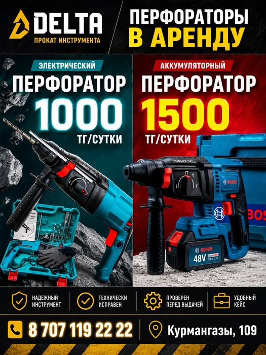 Перфоратор аккумуляторный электрический в прокат аренду