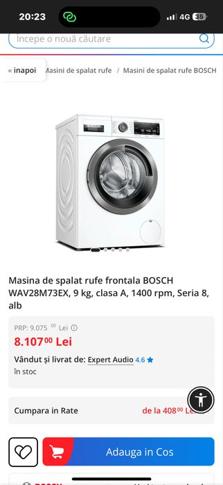 Vand masina de spaltat Bosch 9k si un uscator de rufe  tot bosch 9k