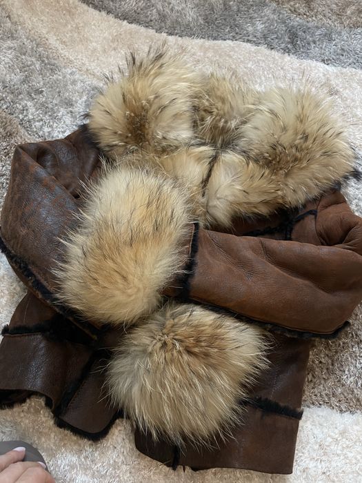 Кожух естествена  кожа, косъм от лисица