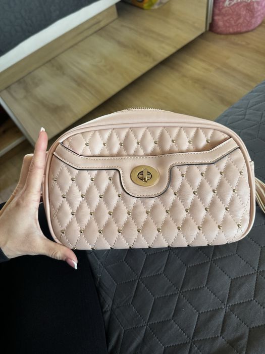 Дамска чантичка Chanel, бяла/черна/розова