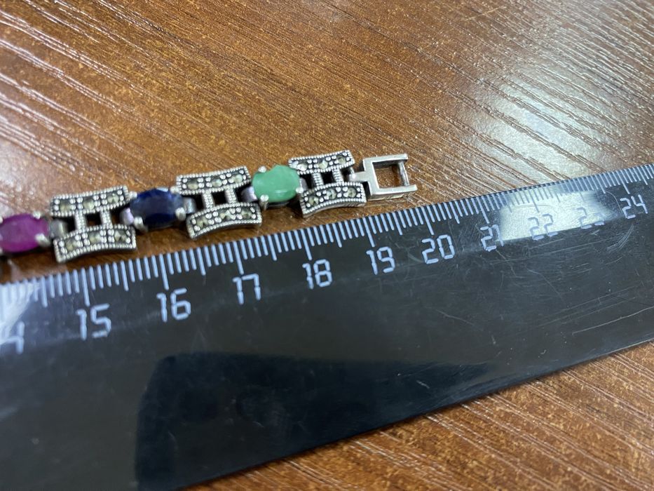 Серебрянный набор: браслет, кольцо, серьги, кулон